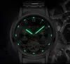 Wlisth Men Black Fashion Hollow Out Machinery Business Tourbillon Automatyczny zegarek mechaniczny Hollow Out Watch Male6906602