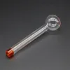 Colorful 10.5cm Length Pyrex Glass Burner Concentrate Pipes Oil Nail Burning Jumbo Pipe 105mm Thick Transparent Smoking Tubes 4.1 inch Glass Bowls for smokers