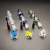 10mm 14mm Joint Mini Nector Collector Kits Blue Green Clear With Titanium Nail Tips Dab Oil Straw Glass Smoking Hand Pipes Bubble Wrap
