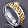 Titanium Steel Chain Rotatable Ring Jewelry Men Women Stainless Steel Fashion Rings Multicolor Popular New Pattern