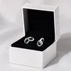 2020 Automne Collection S925 Boucles d'oreilles 100% 925 en argent sterling Pavé Étincelant Double Hoop Boucles D'oreilles Pour Les Femmes Bijoux En Gros 299052C01