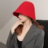 겨울 따뜻한 양동이 모자 숙녀 고품질 어부 모자 접이식 거지 패션 블랙 레드 한국 태양 모자 2020 예방