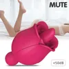 2022FOR_ORGASMMASSAGE Forma de rosa vibrador femenino masturbador lengua lamiendo pezones Clit Massager Estimulador de clítoris Erotic Sex Toys para pareja