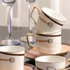 뼈 중국 커피웨어 세트 북유럽 도자기 차 컵 접시 세트 고급 세라믹 찻잔 카페 에스프레소 컵