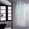 Silah Gri Termostatik Duş Bataryaları 62 * 32 cm LED Banyo Yağış Atomizasyon Masaj Duşları Set