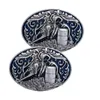 2 stycken Mens Retro Style Barrel Racing Cowboy Western Belt Buckle Accessory1263C