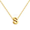 Stainless steel English initial Necklace 26 A Z gold English letter string women necklaces fashion jewelry gift will and sandy gift