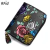 HBP Card Titulares carteira de grande capacidade Zipper RFID Moda Couro Feminino Anti-Degaussing Posi￧￣o Multi-Cart￣o 14x12x3 5cm268v