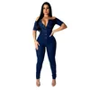 Tsuretobe Off Shoulder Denim Jumpsuit Women Sexy Jeans Bodysuit Female Funk Style Playsuit Girls Casual Overalls T200509