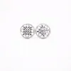 Round Style Cute Flowers Stud Earrings Hollow out Design Gold White Rose Three Color Optional For Women