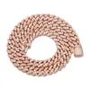 10mm Miami Cuban Link Chain Copper CZ Clasp Iced Out Gold Silver Rosegold Hiphop Men Necklace323E