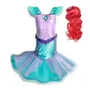 Muababy Girl Little Mermaid Fancy Dress Up Kids Fotografii Tulle Princess Costume Girls Christmas Party Długa Suknia 201202