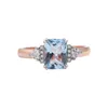 925 Sterling Silver Wedding Rings Gemstone Blue Topaz Rose Gold Plated For Women Luxury Elegant Fine Jewelry ovanliga tillbehör 21398563