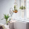 Lot de 5 cintres pour plantes en macramé pots de jardinières à différents niveaux faits à la main en corde de coton ensemble de suspension porte-fleurs pour intérieur