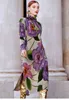 2022 Winter Casual Blumen Gestriebener Rollkragenpullover Kleid Herbst Vintage Chic Plus Größe Frauen Elegant Bodycon Lange Wolle Pullover 211221