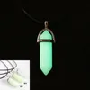 Women men Natural Stone Necklaces Hexagonal Column Pendant Natural Crystal Pendants Bullet Necklace jewelry