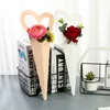 Romantic Bouquet Heart Boxes Gift Wrap Love Rose Flower Box Cardboard For Women Sweet Packaging Single Bunch Decorate Valentine Day Gifts Without Flowers