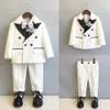 Boys Suits for Wedding Dinner Wear Tuxedos White Little Children Groomsmen Kids Birthday Party Evening Suit 2 pieces