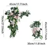 2pcs rosa konstgjorda bröllopsblommor Arch rekvisita välkomna kort tecken krans dekor hängande blomma rad bakgrund väggfönster arrangera 220311