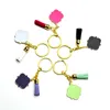 Gonogram Kwastjes Sleutelhanger Gunst Zinklegering Vier Blad Clover Key Rings Auto Circle Hanging Gesp