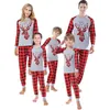 2020 сопоставление семьи смотрит рождественские падамы наборы оленей напечатаны с длинным рукавом пуловер мама папа плед брюки лаунджевая бельевая одежда LJ201111