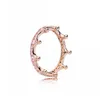 925 Sterling Silver Ring Mode Smycken Pandora Style Kvinnor Rose Guld Diamant Bröllop Förlovningsringar