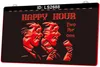 LS2688 Happy Hour Tow For One Drinks Beer Bar Light Sign Gravure 3D LED Vente en gros au détail