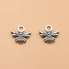 200PCS Alloy Bee Antik Silver Charms Hängsmycke för halsband Smycken Göra fynd Craft 11x10mm