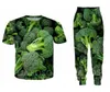 Groothandel - 2022 Nieuwe Fashion Casual Groenten Broccoli Bossen 3D All Over Print Trainingspakken T-shirt + Joggers Broek Pak Dames Mannen @ 034