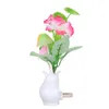 AC110-220V LED Flower Vase Potted Wall Lamp Night Light Sensitive Light Control Automatic Color Changing