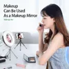 Mini miroir lumineux annulaire de 9 pouces avec trépied support de téléphone pour youtuber selfie photo tik tok vlog lumières vidéo de maquillage