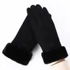 Neue Design Womens handgefertigte Winterfahrten wasserdichte Winddichte Handschuhe Halten Sie den warmen Touchscreen-Faux-Wildlederhandschuh