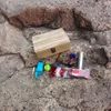 Tabakpfeifen-Set, Aufbewahrungsbox aus Holz + Kräutermühle aus Aluminium mit Dugout One Hitter + Aufbewahrungsbehälter aus Silikon, Metall-Dab-Werkzeug + Ölbrennerpfeife aus Glas