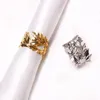 Silver Gold Metal Leaf Napkin Ring Table
