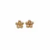 Classique Fleurs Boucles D'oreilles Or Blanc Rose Trois Couleurs Convient Contracté 5 Pétale Style Oreille Ongles pour Femmes