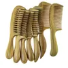 MOQ 50 PCS Pettine per capelli in legno di sandalo verde naturale premium nuovo arrivo LOGO personalizzato Pettini per capelli in legno per donna Uomo