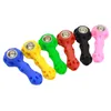 4.2inch Silicone Pipe Pipes Avec Huile Herbe Cachée Bol En Métal Tabac Pyrex Coloré Bong Cuillère Pipe