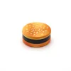 Palenie kreatywny młynek do ziół 55mm 3 warstwy hamburger design materiał ze stopu cynku dym tytoniowy papieros suchy