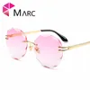 MARC WOMEN sunglasses MEN Gradient Brand Round shield Design Clear Metal Rimless eyewear Oculos UV4001624262