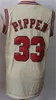 Homens Basquete Scottie Pippen Jersey Dennis Rodman Uniforme Calça Curta Costurada Fora de Casa Vermelho Preto Branco Bege Alta Qualidade
