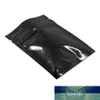 100ピース光沢のある黒アルミホイルスナック小売貯蔵包装袋ジッパーロックヒートシールマイラーフードナッツ包装袋