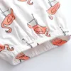 Новорожденная детская одежда Осень ребёнка одежда набор розовый рюшами с длинным рукавом топы мультфильма фламинго брюки навязки повязки lj201223
