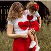 Bebek Yaz Giyim Setleri 1-5 T Bebek Çocuk Valentine 2 Renkler Giysi Inciler Kalp Üst Gömlek Etek 2 adet Set Kıyafet Bir Adet Gönder