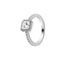 Anelli da donna in argento sterling 925 Princess Love Heart CZ Diamond Ring per Lady Engagement Gioielli di lusso Regalo di anniversario con scatola