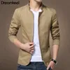 Estilo Britânico Mens Jaqueta Slim Fit Fit Cabedetes Moda Moda Windbreaker Casaco Casaco Algodão Alojado Casual Casaco Homens 5xl Y 201118