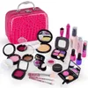 21 stks Pretend Play Simulatie Cosmetische Make Handtas Speelgoed Voor Meisjes Kinderen Educatief Speelgoed Verjaardagscadeau - Rosy Pink PU Bag LJ201009