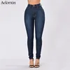 Jeans slim per donna Jeans skinny a vita alta Donna Pantaloni a matita in denim blu Stretch Vita Jeans donna Pantaloni Calca Feminina LJ200811