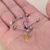 Bunte Zunge Piercing Barbell Stud Zunge Ring Bar Chirurgenstahl Punk Frauen Körper Schmuck Reflektierende Verfärbung