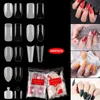 500 pcs Limpar dicas de unhas falsas senhora estilo francês acrílico ponta artificial manicure com sacos de 10 tamanhos para salões de arte de unhas e casa diy