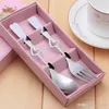 High Quality Stainless Steel Tableware Box Set Custom Printing Chinese Style Wedding Gift Durable Chopstick Spoon Dinnerware Set RRA11900